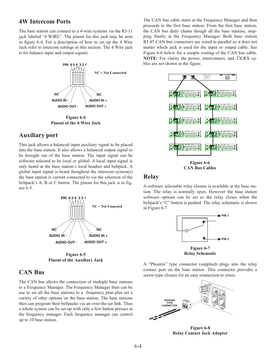 4w in ter com ports, Aux il iary port, Can bus | Re lay | Telex RADIOCOM TR-1 User Manual | Page 23 / 56