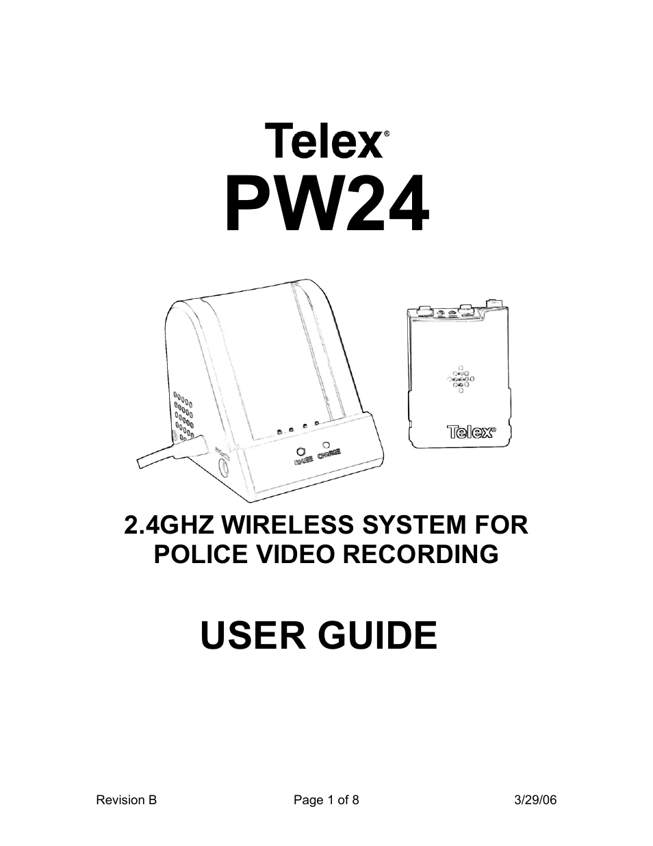 Telex PW24 User Manual | 8 pages