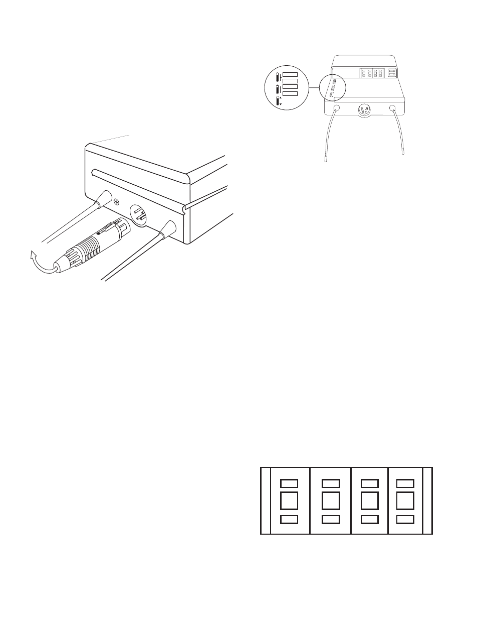 Af 2 3, Beltpack set-up, Headset connection | Rf transmit/receive channel switches, Rf transmit mode switch, Code switch (tr-600c only) | Telex RadioCom BTR-500/600C User Manual | Page 21 / 40
