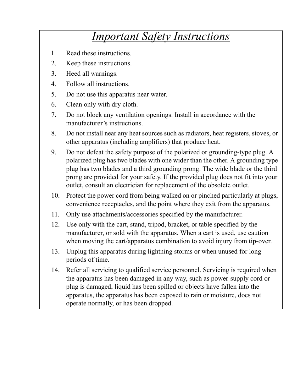 Important safety instructions | Telex AUDIOCOM MS-2002 User Manual | Page 3 / 30