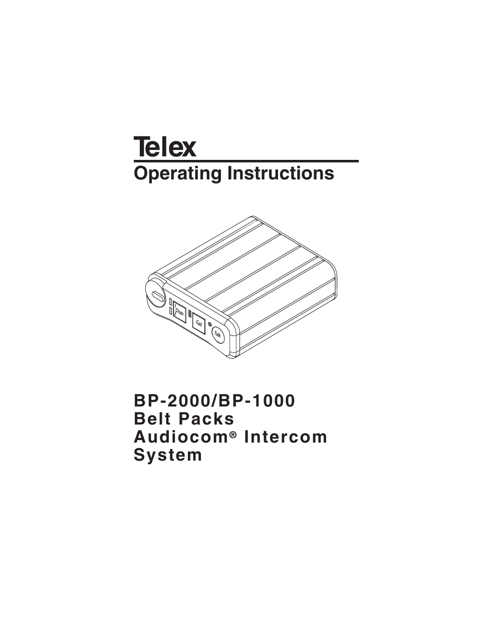 Telex AUDIOCOM BP-2000 User Manual | 20 pages