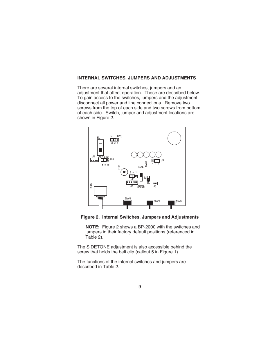 Telex AUDIOCOM BP-2000 User Manual | Page 10 / 20
