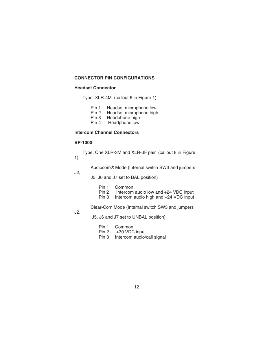 Telex AUDIOCOM BP-2000 User Manual | Page 13 / 20