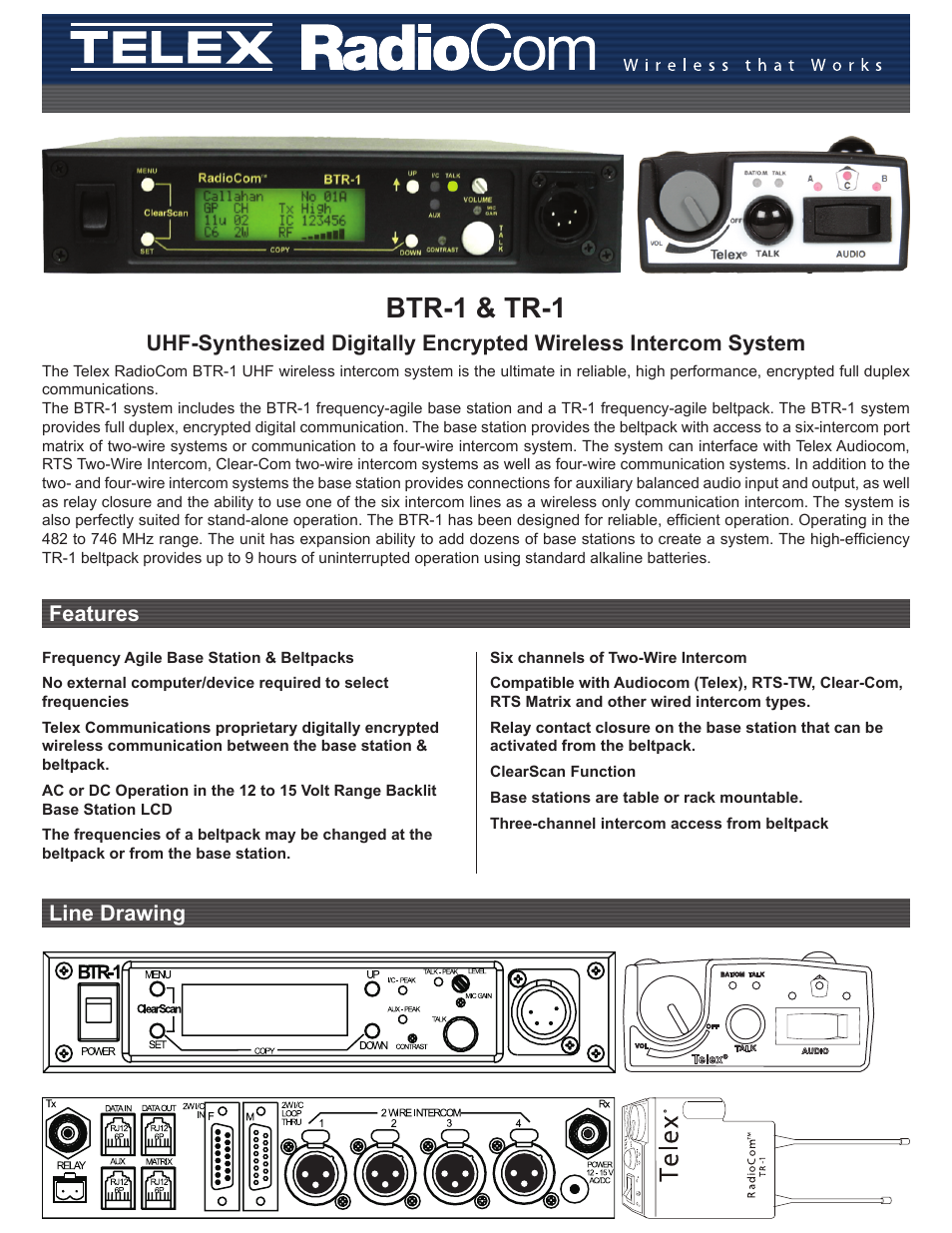 Telex BTR-1 User Manual | 2 pages