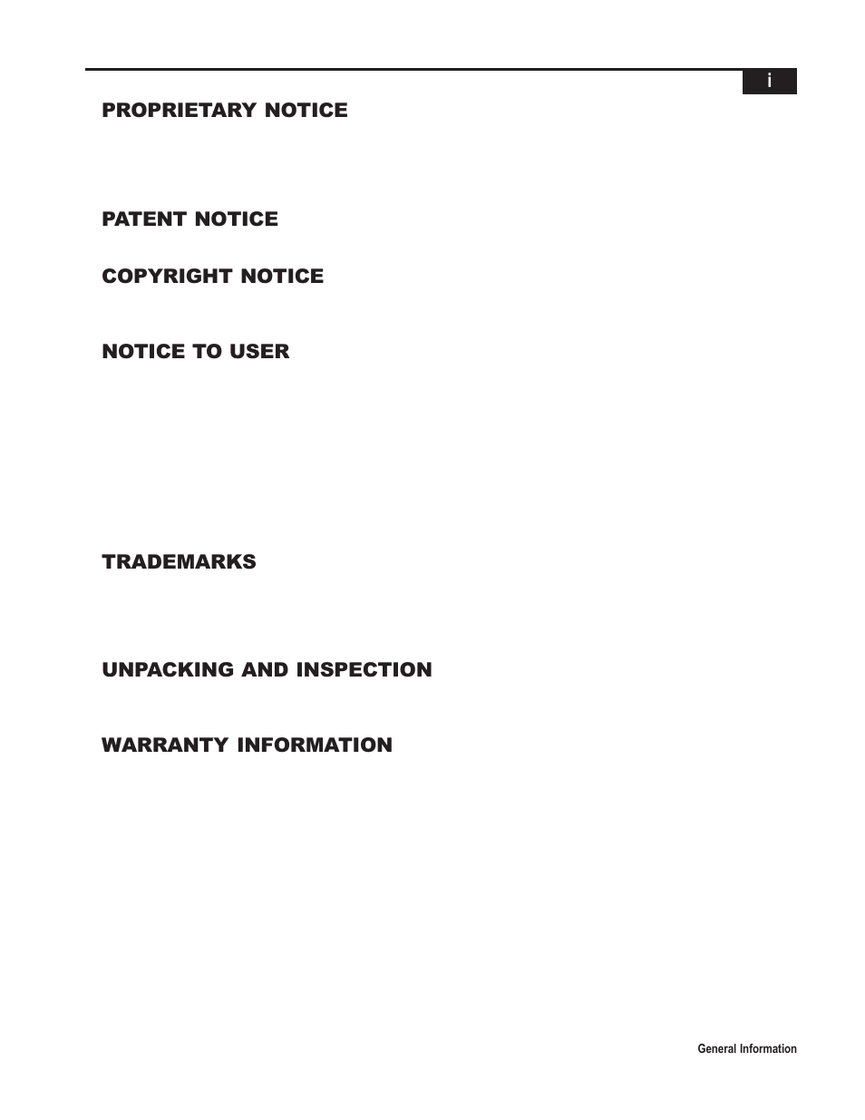 Proprietary notice, Patent notice, Copyright notice | Notice to user, Trademarks, Unpacking and inspection, Warranty information | Telex Integrated Signal Processor ISP-100 User Manual | Page 3 / 146