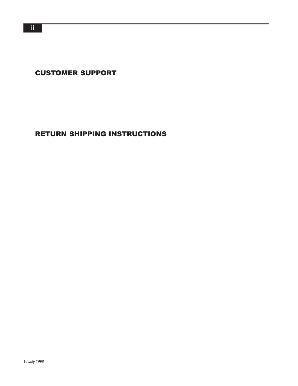 Customer support, Return shipping instructions | Telex Integrated Signal Processor ISP-100 User Manual | Page 4 / 146