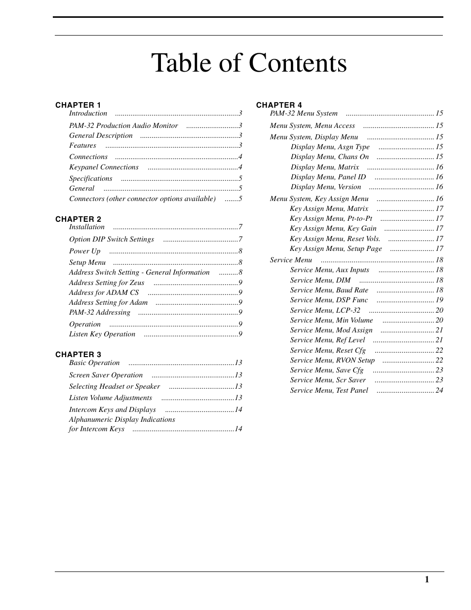 Telex PAM-32 User Manual | Page 3 / 26