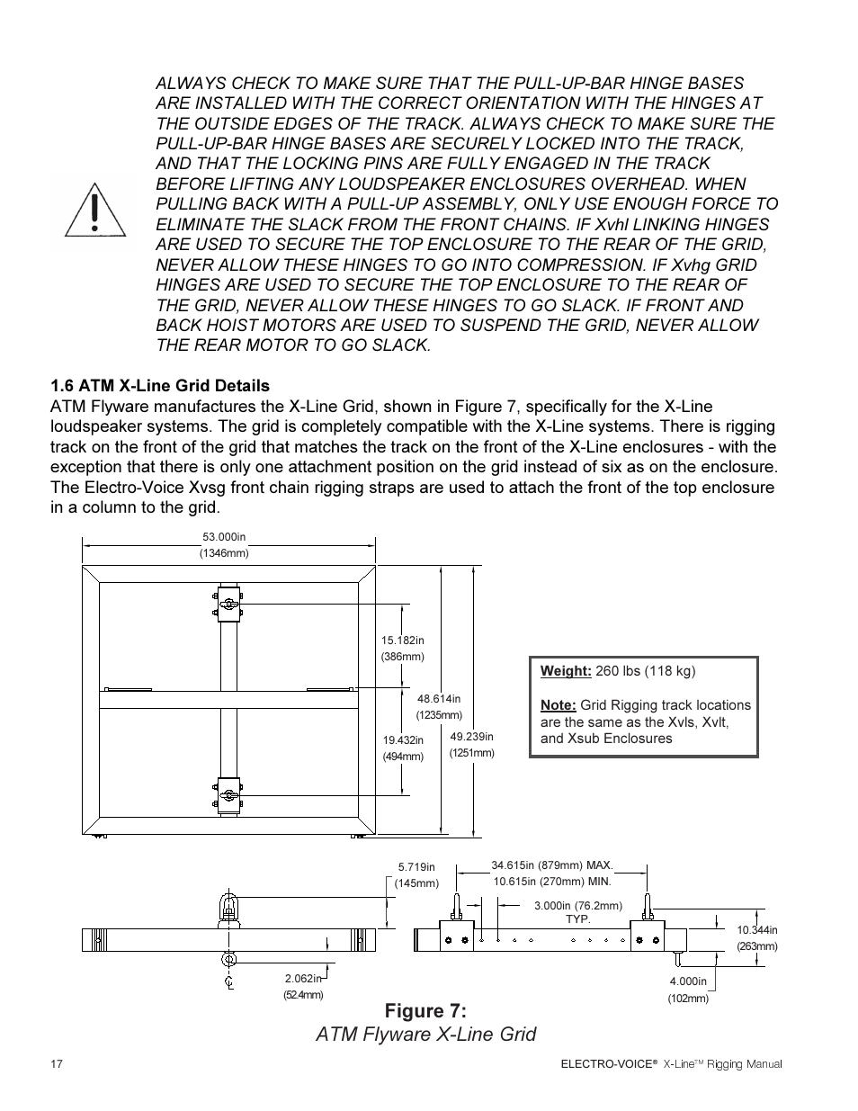 Figure 7: atm flyware x-line grid | Telex ELECTRO-VOICE X-Line TM User Manual | Page 18 / 44