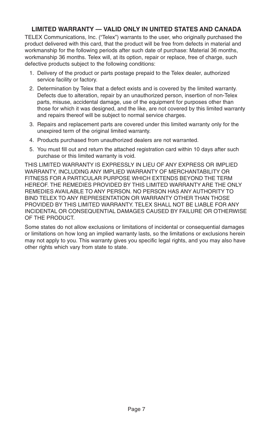 Telex AIR3100L User Manual | Page 9 / 12