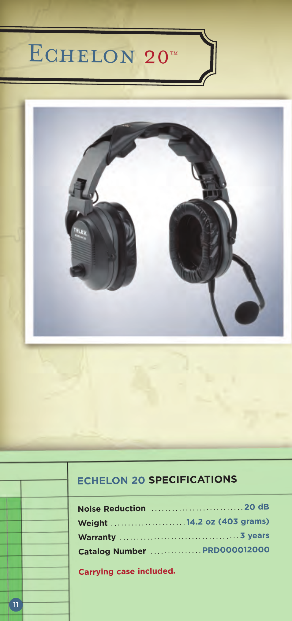 Echelon 20 | Telex Aviation Headsets User Manual | Page 12 / 20