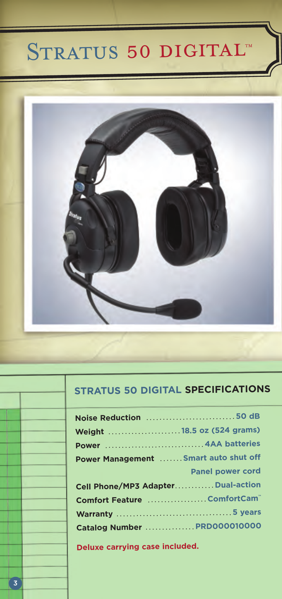 Stratus 50 digital | Telex Aviation Headsets User Manual | Page 4 / 20