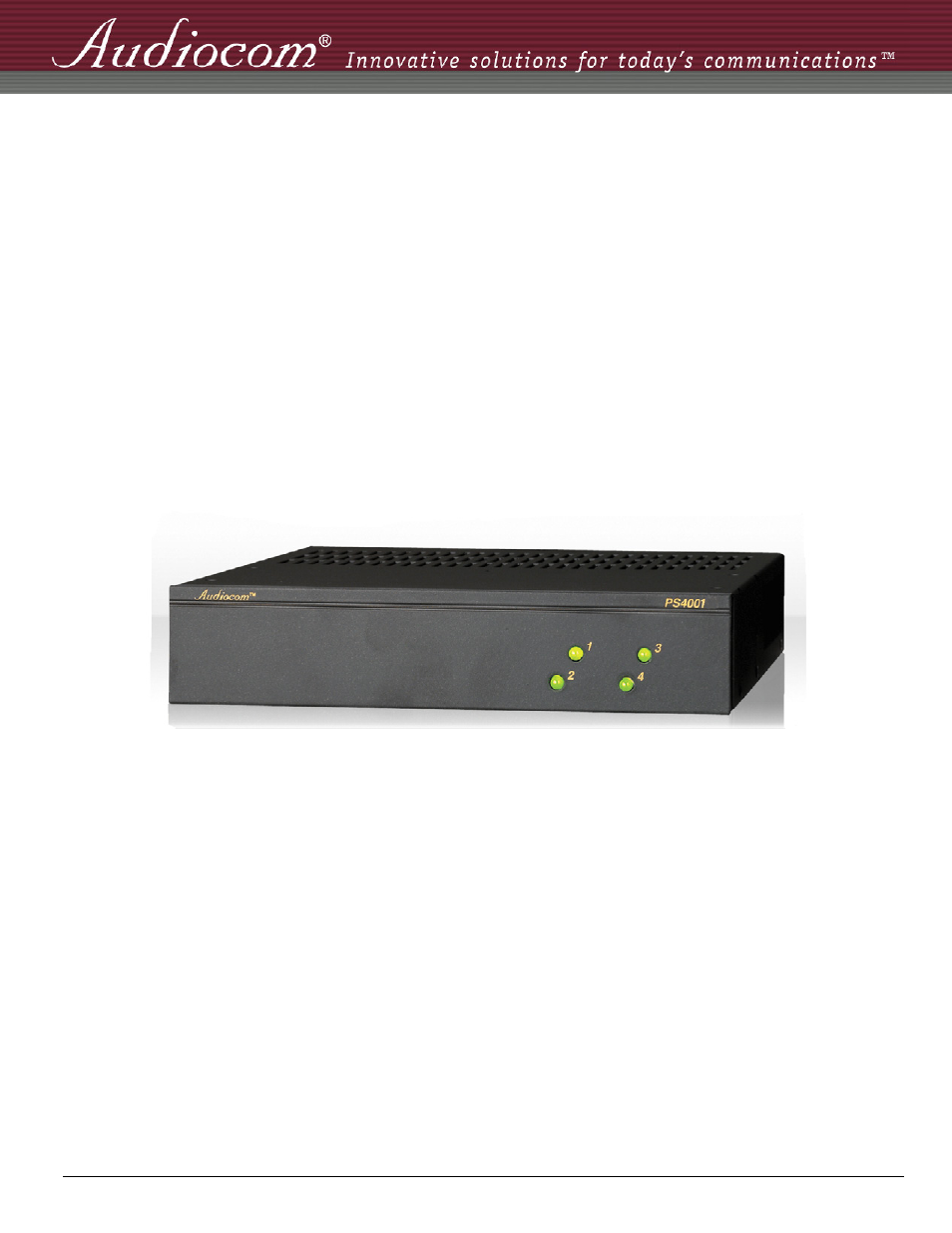Telex PS-4001 User Manual | 6 pages