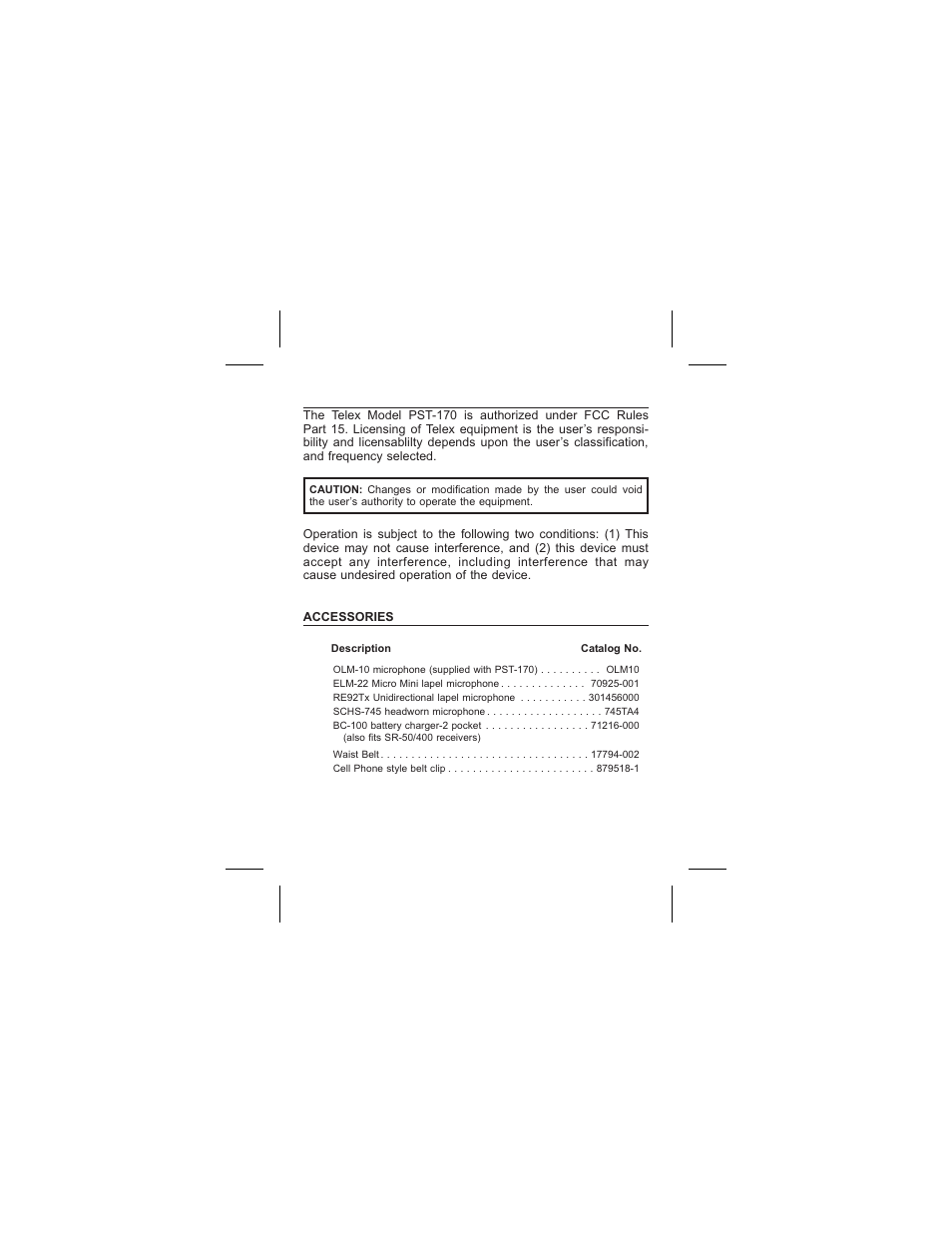 Telex PST-170 User Manual | Page 10 / 13