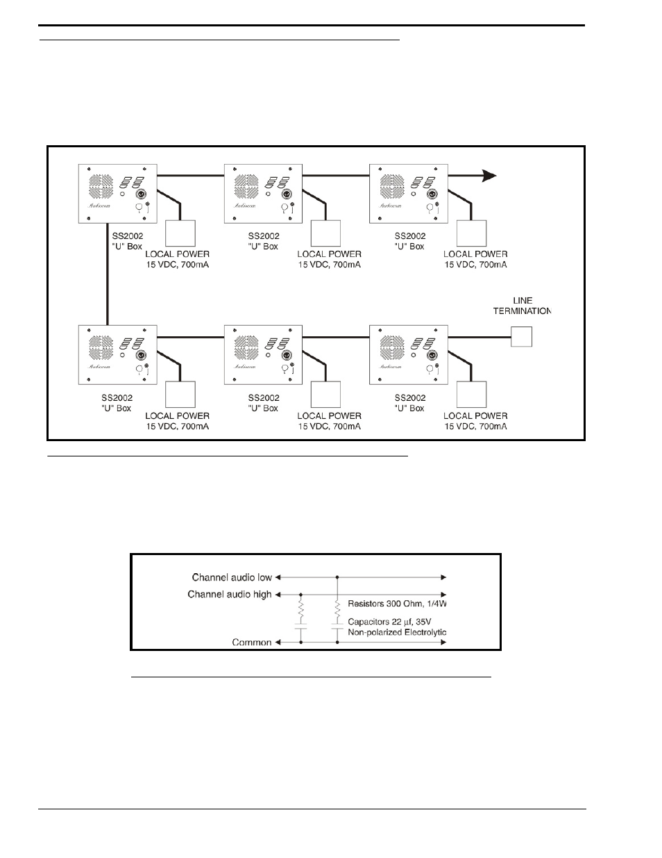 All locally powered intercom stations (dry lines) | Telex SS-1002 User Manual | Page 14 / 26