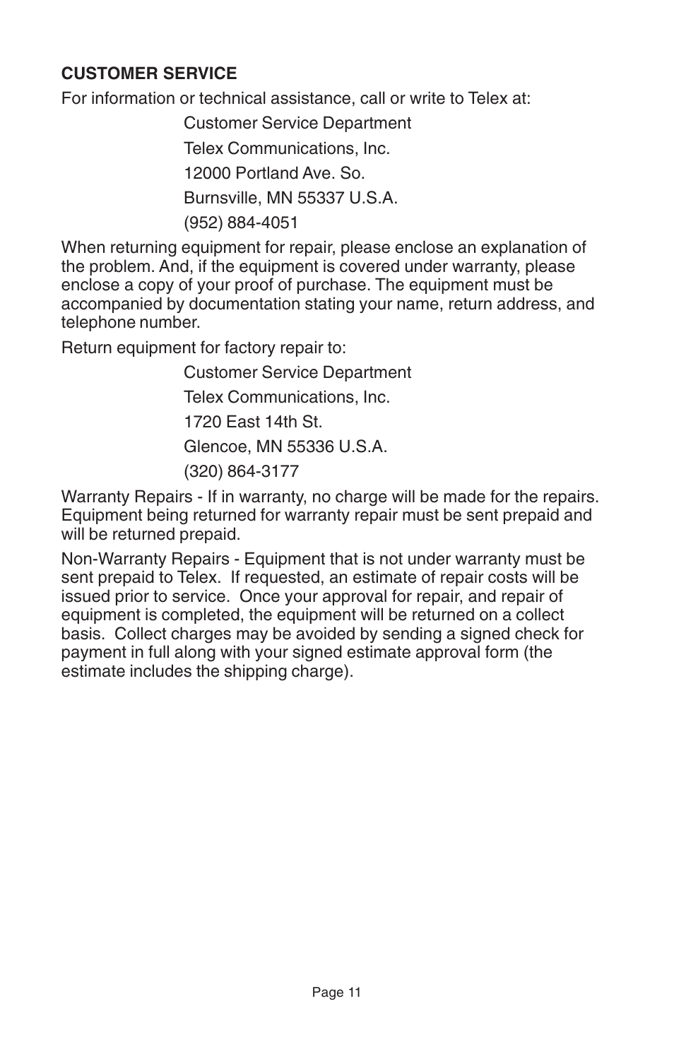 Telex STRATUS 50-D User Manual | Page 13 / 16