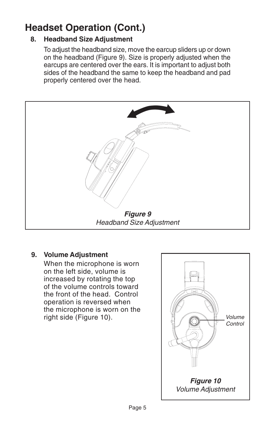 Headset operation (cont.) | Telex STRATUS 50-D User Manual | Page 7 / 16