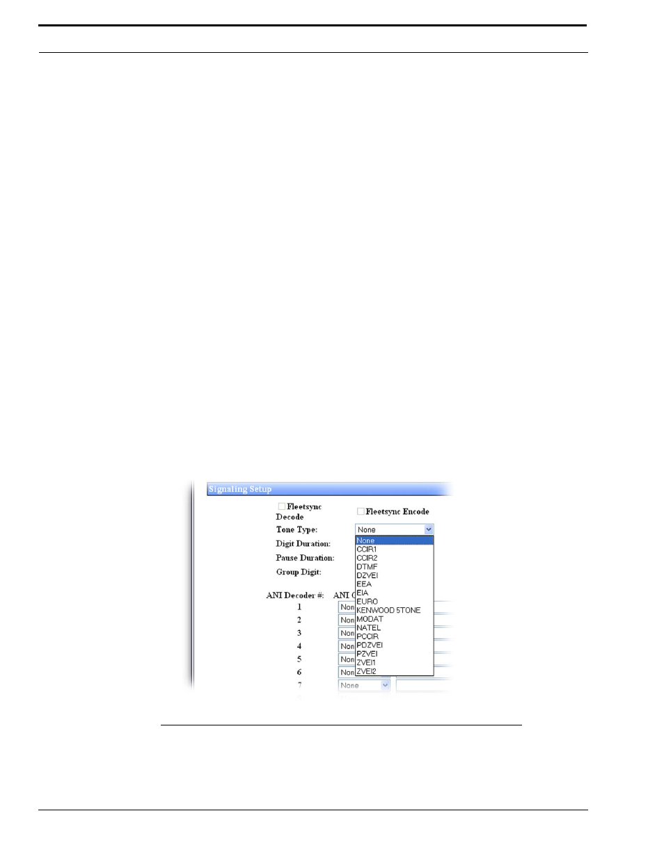Mdc encode check box tone type drop down menu, Figure 28. tone type drop down menu | Telex IP-223 User Manual | Page 64 / 136
