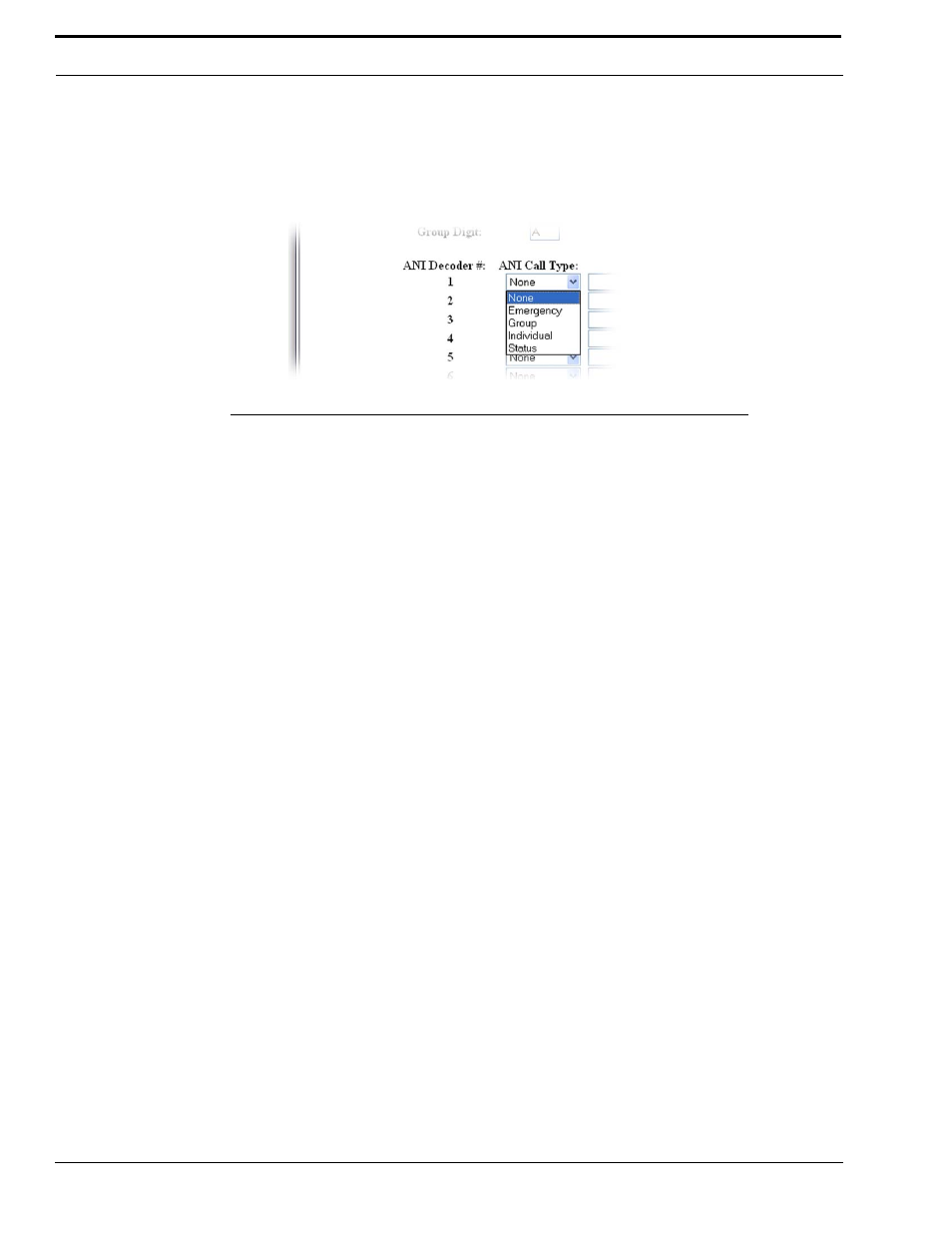 Ani call type drop down menu ani call format field | Telex IP-223 User Manual | Page 66 / 136