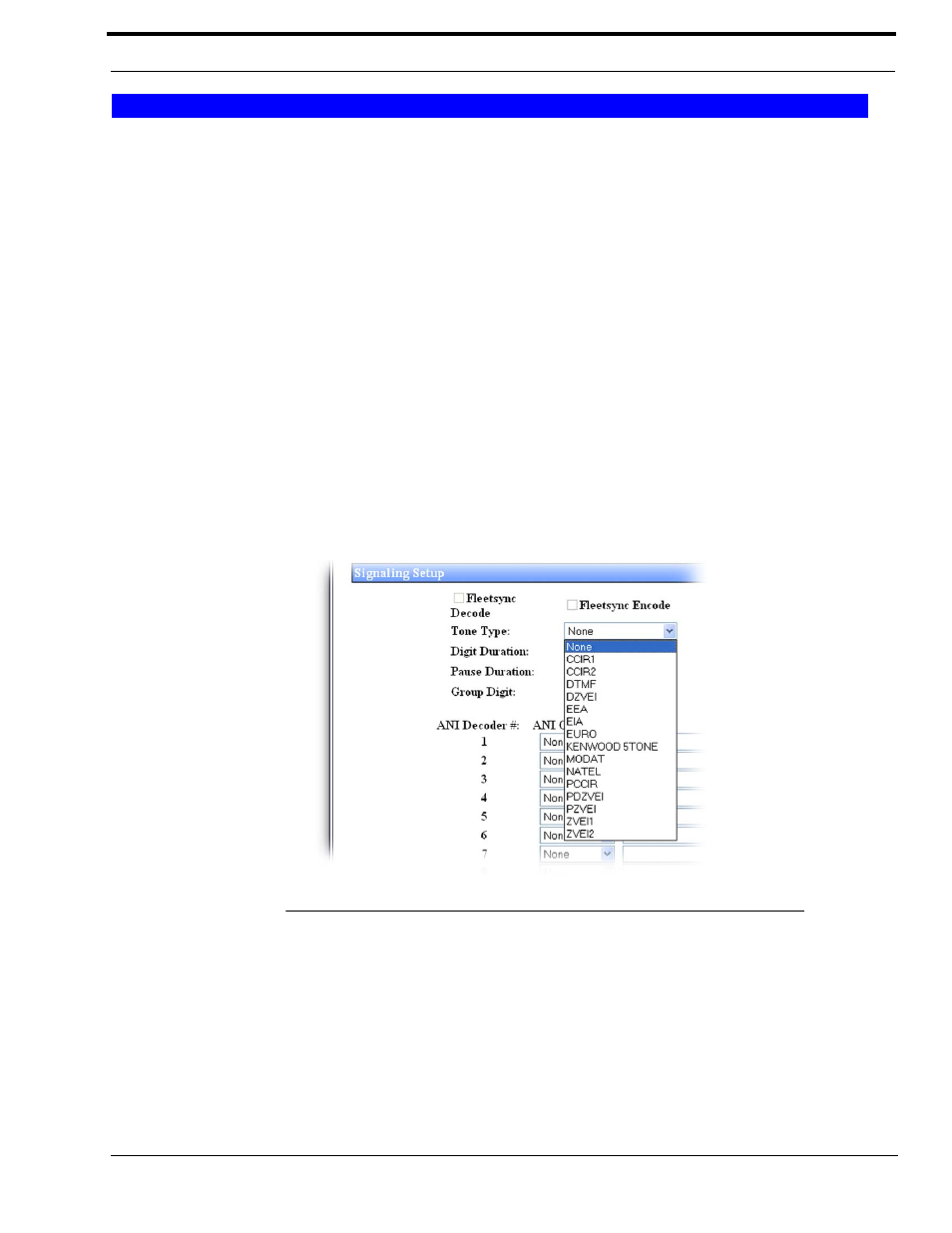 Signaling setup, Figure 34. tone type drop down menu | Telex IP-223 User Manual | Page 73 / 136
