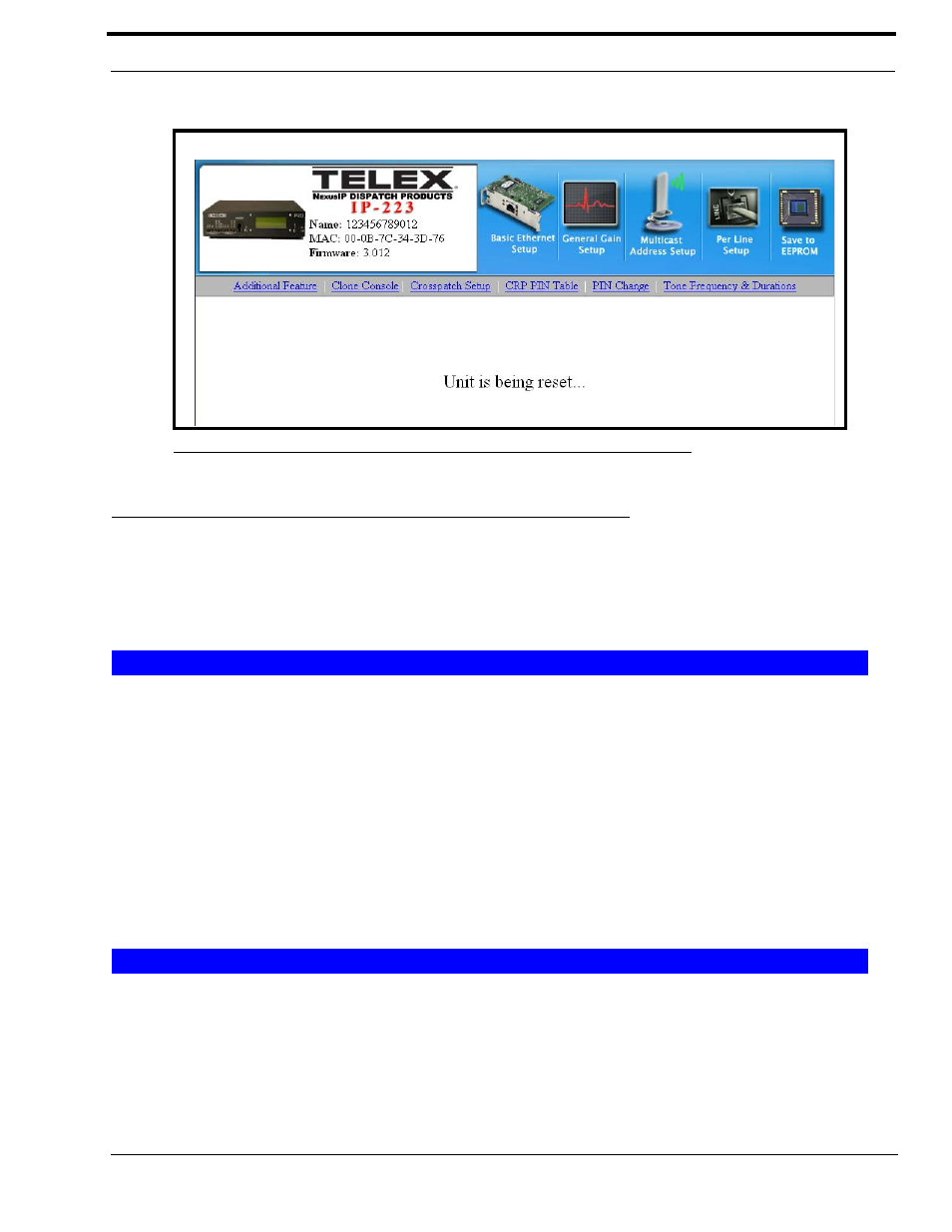 Account setup window, System accounts, Created accounts | Admin system account user system account, Figure 45. reset ip-223 | Telex IP-223 User Manual | Page 89 / 136