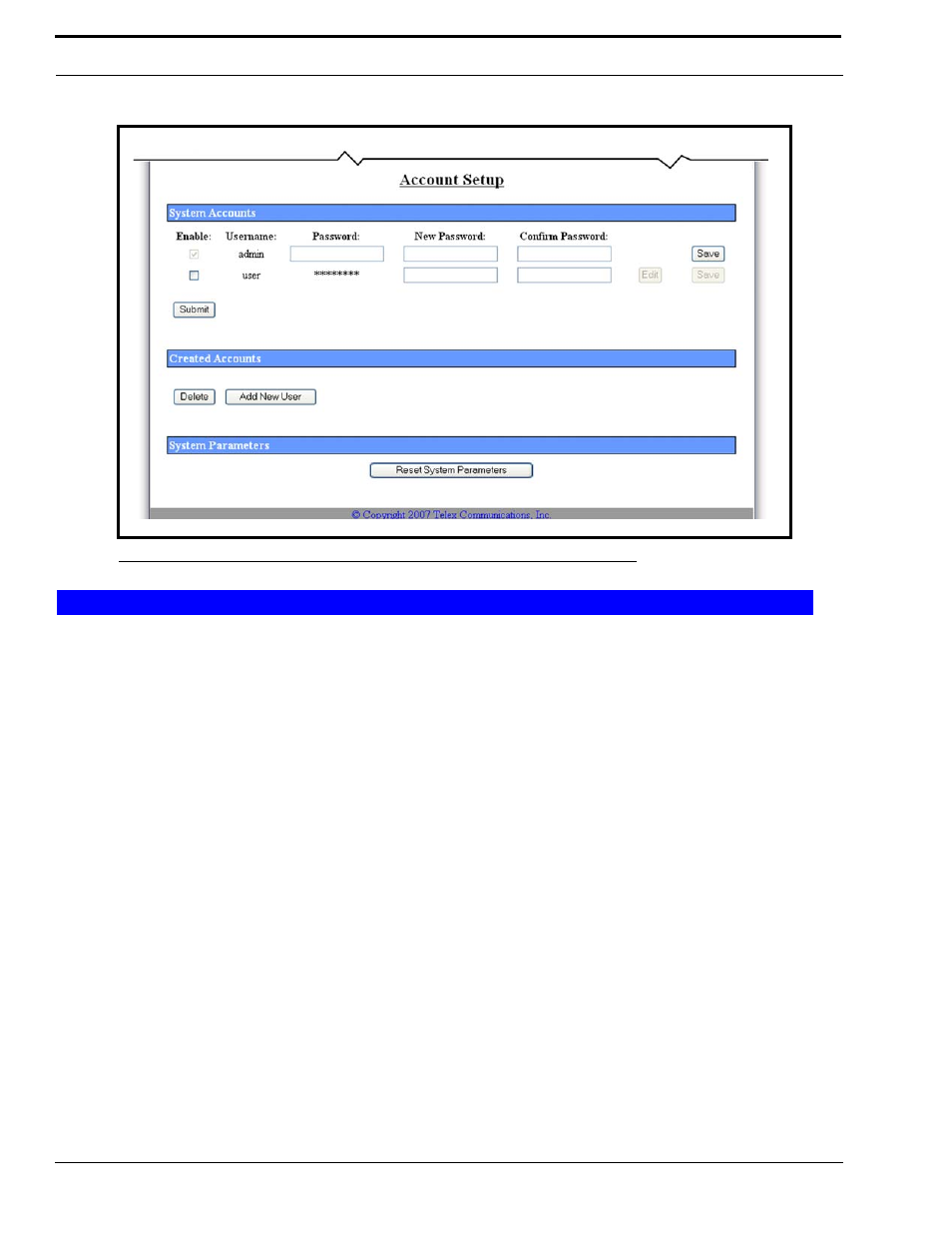 System accounts, Figure 46. account setup | Telex IP-223 User Manual | Page 90 / 136