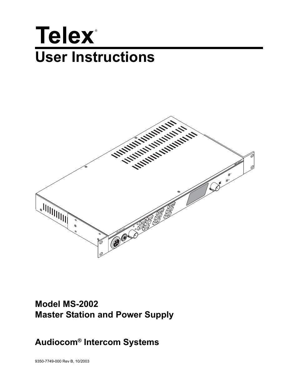 Telex MS2002 User Manual | 24 pages