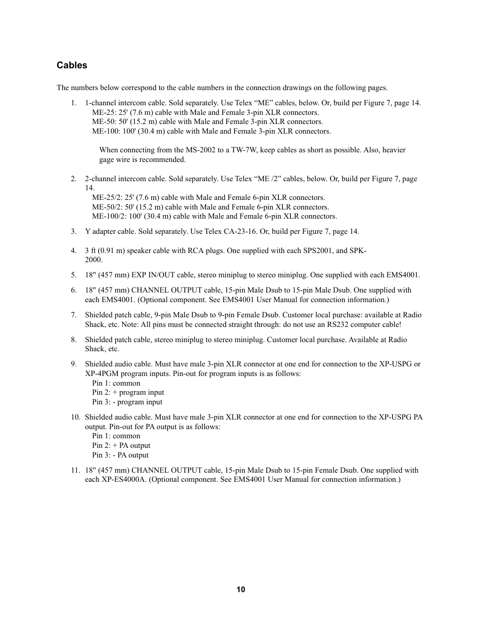 Telex MS2002 User Manual | Page 10 / 24