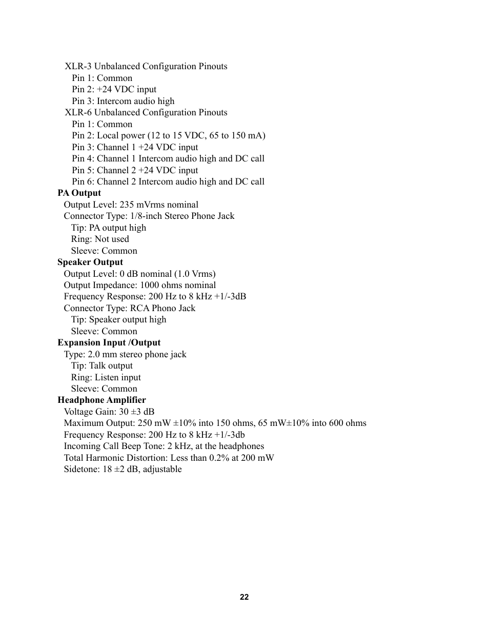 Telex MS2002 User Manual | Page 22 / 24