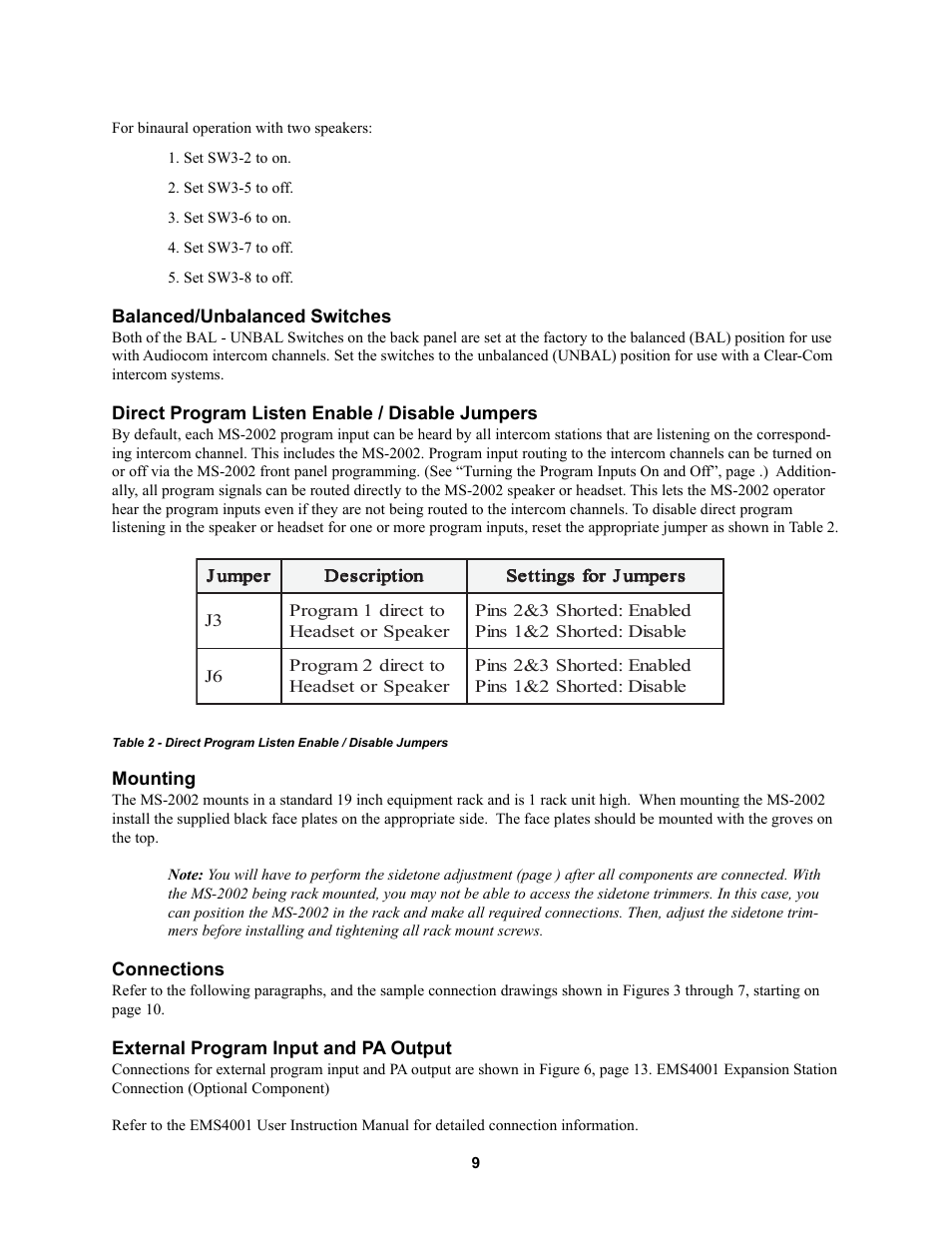 Telex MS2002 User Manual | Page 9 / 24