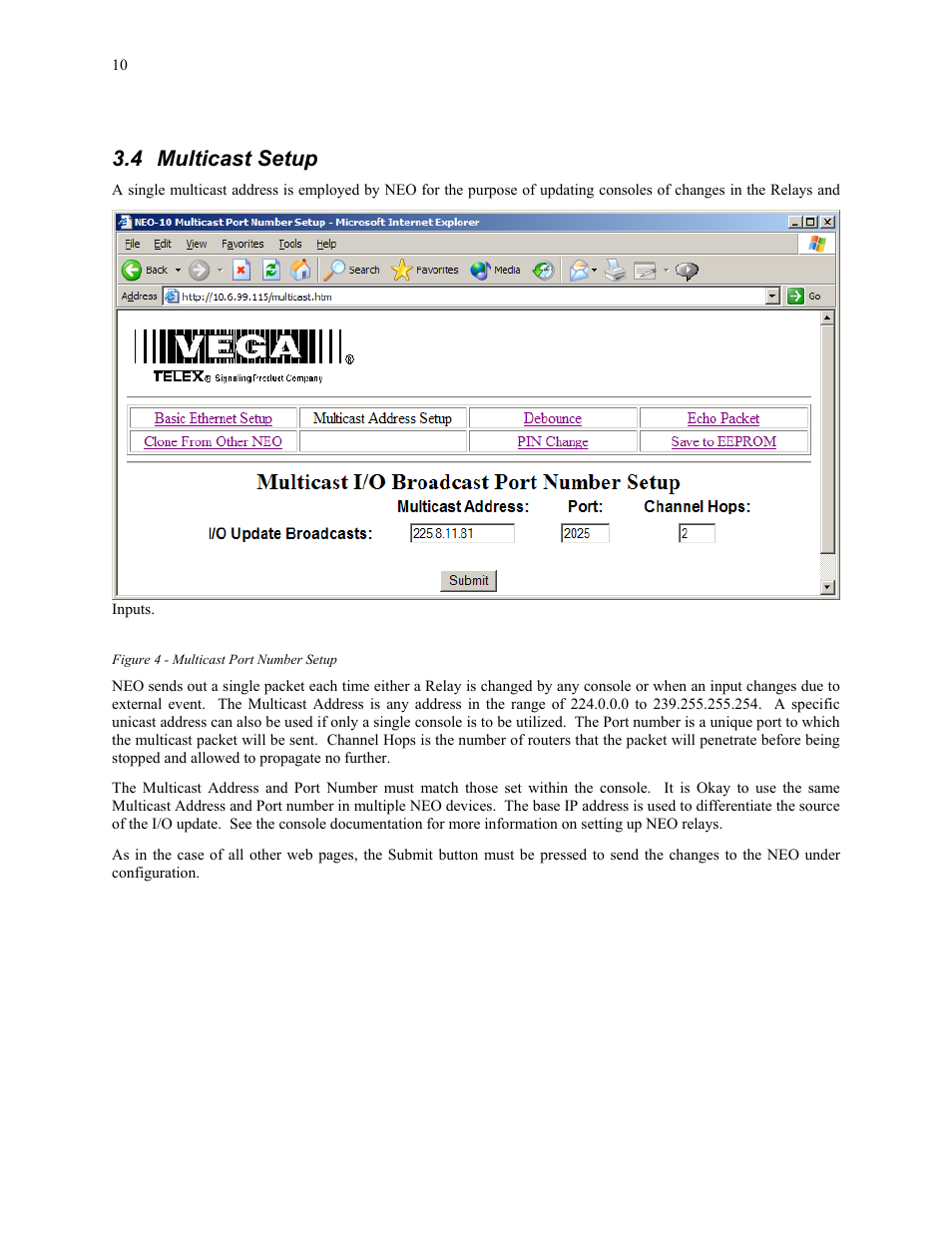 4 multicast setup | Telex NEO-10 User Manual | Page 10 / 26