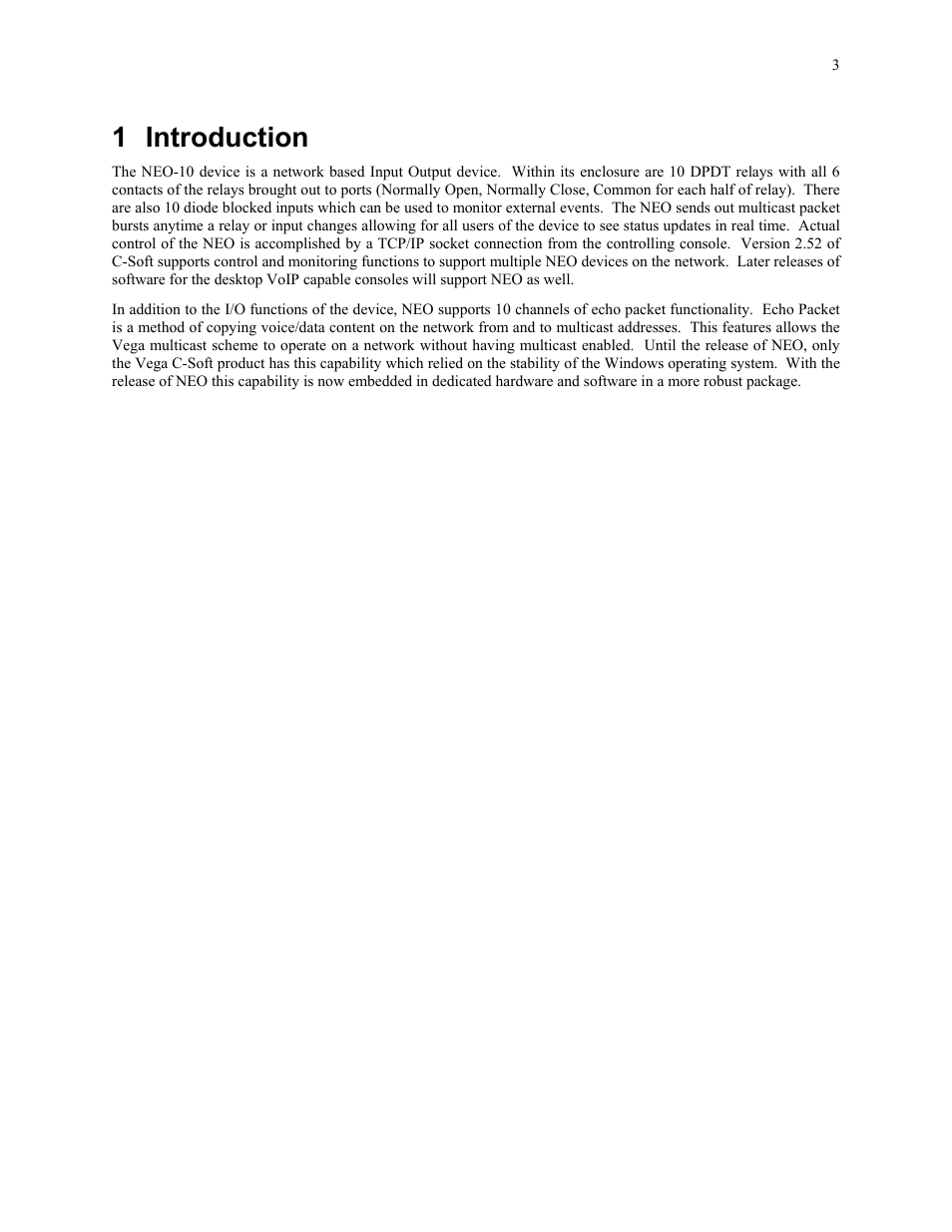 1 introduction | Telex NEO-10 User Manual | Page 3 / 26