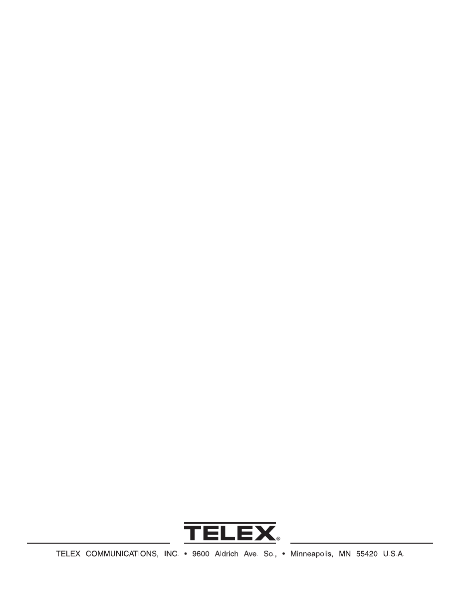 Telex FIREFLY P350 User Manual | Page 40 / 40