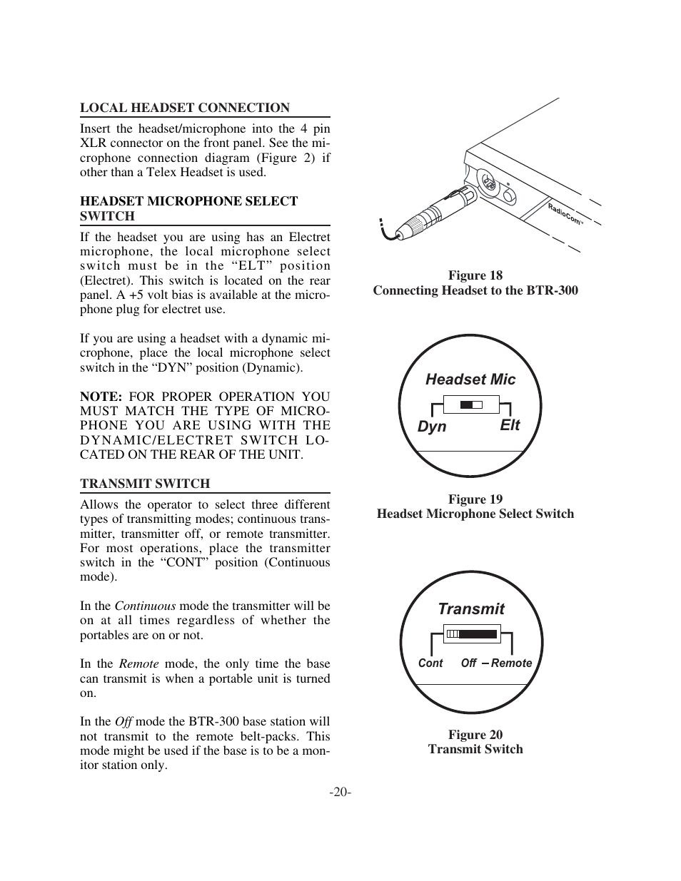 Transmit | Telex TR-300 User Manual | Page 22 / 38