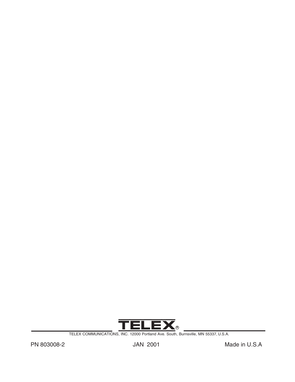 Telex TR-300 User Manual | Page 38 / 38