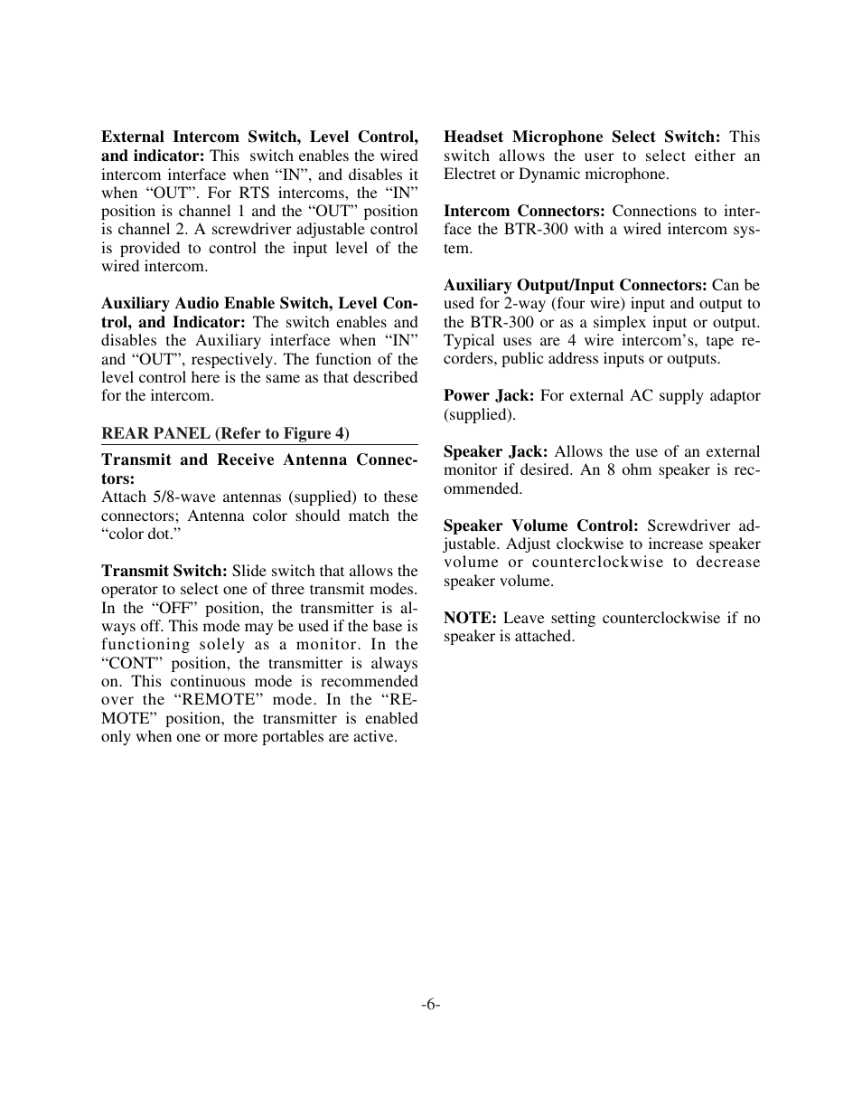 Telex TR-300 User Manual | Page 8 / 38