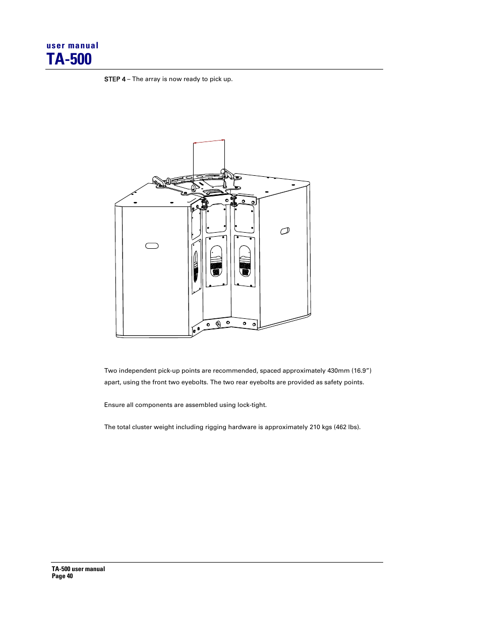 Ta-500 | Turbosound TA-500DP User Manual | Page 40 / 73