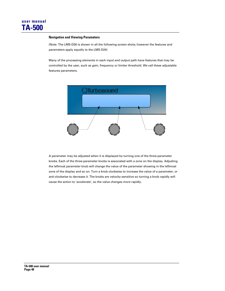 Ta-500 | Turbosound TA-500DP User Manual | Page 48 / 73