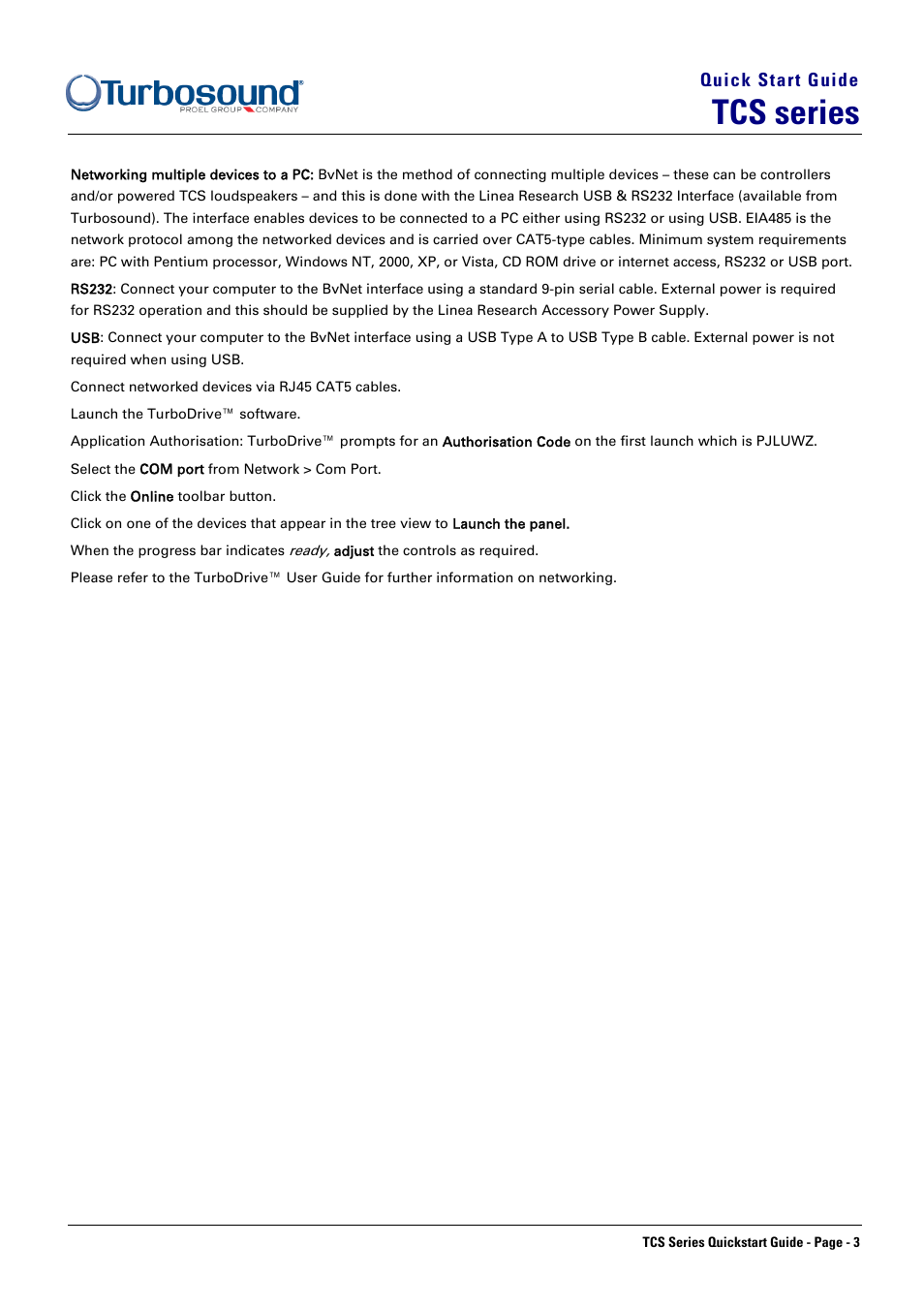 Tcs series | Turbosound TCS SERIES TCS-152/XX(DP) User Manual | Page 3 / 8