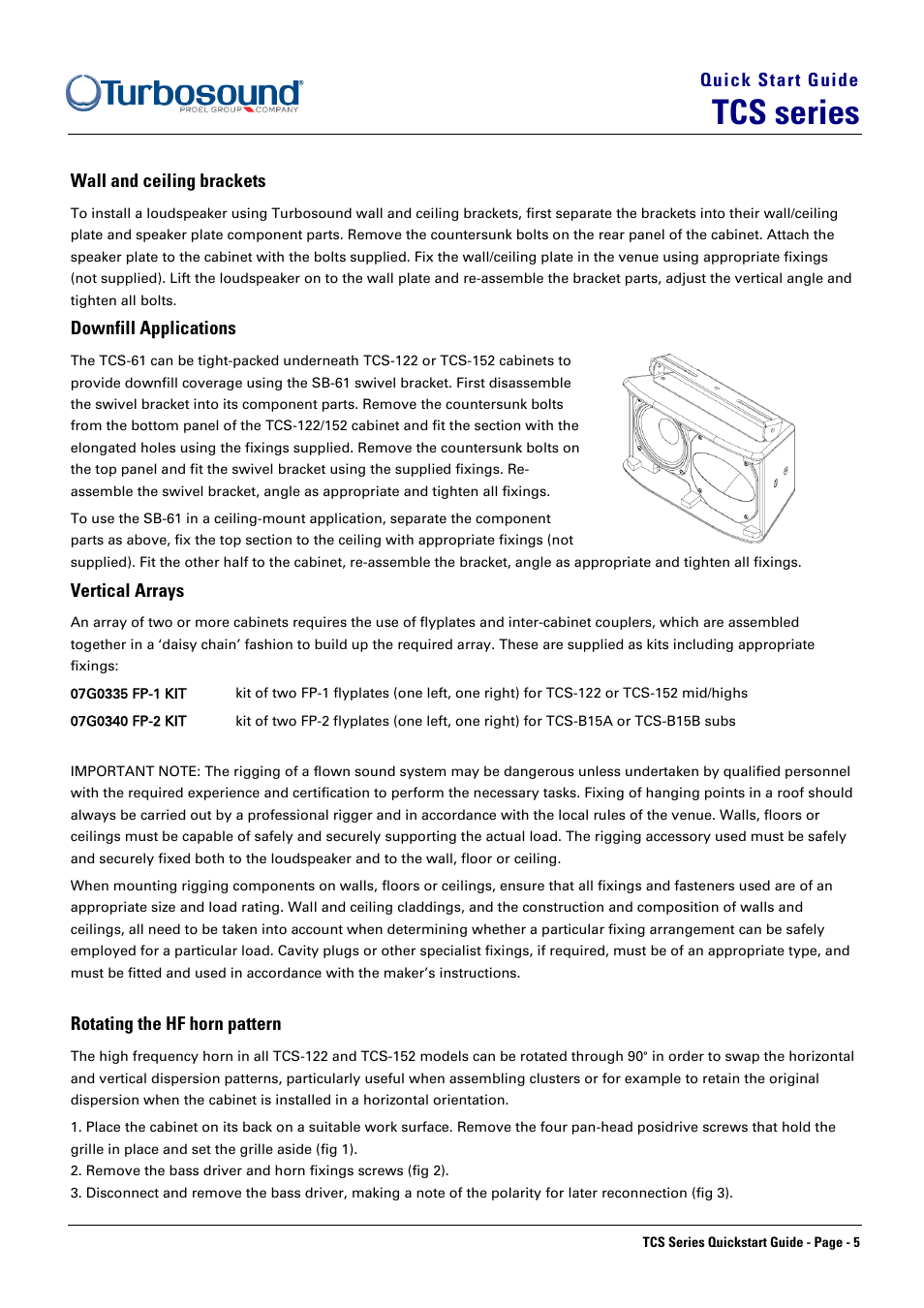 Tcs series | Turbosound TCS SERIES TCS-152/XX(DP) User Manual | Page 5 / 8