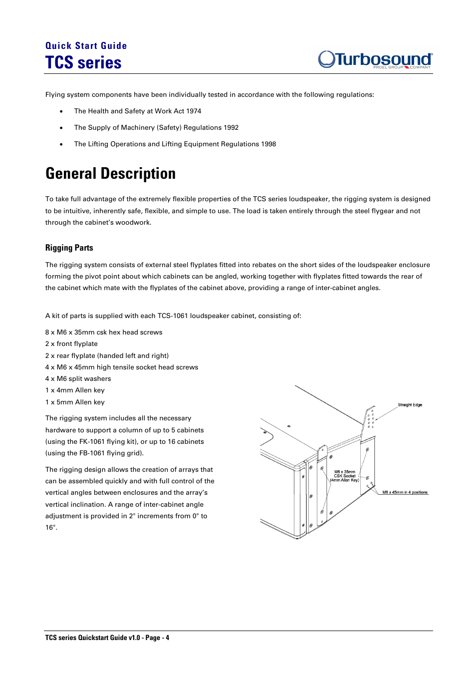 Tcs series, General description | Turbosound TCS-1061 User Manual | Page 4 / 6