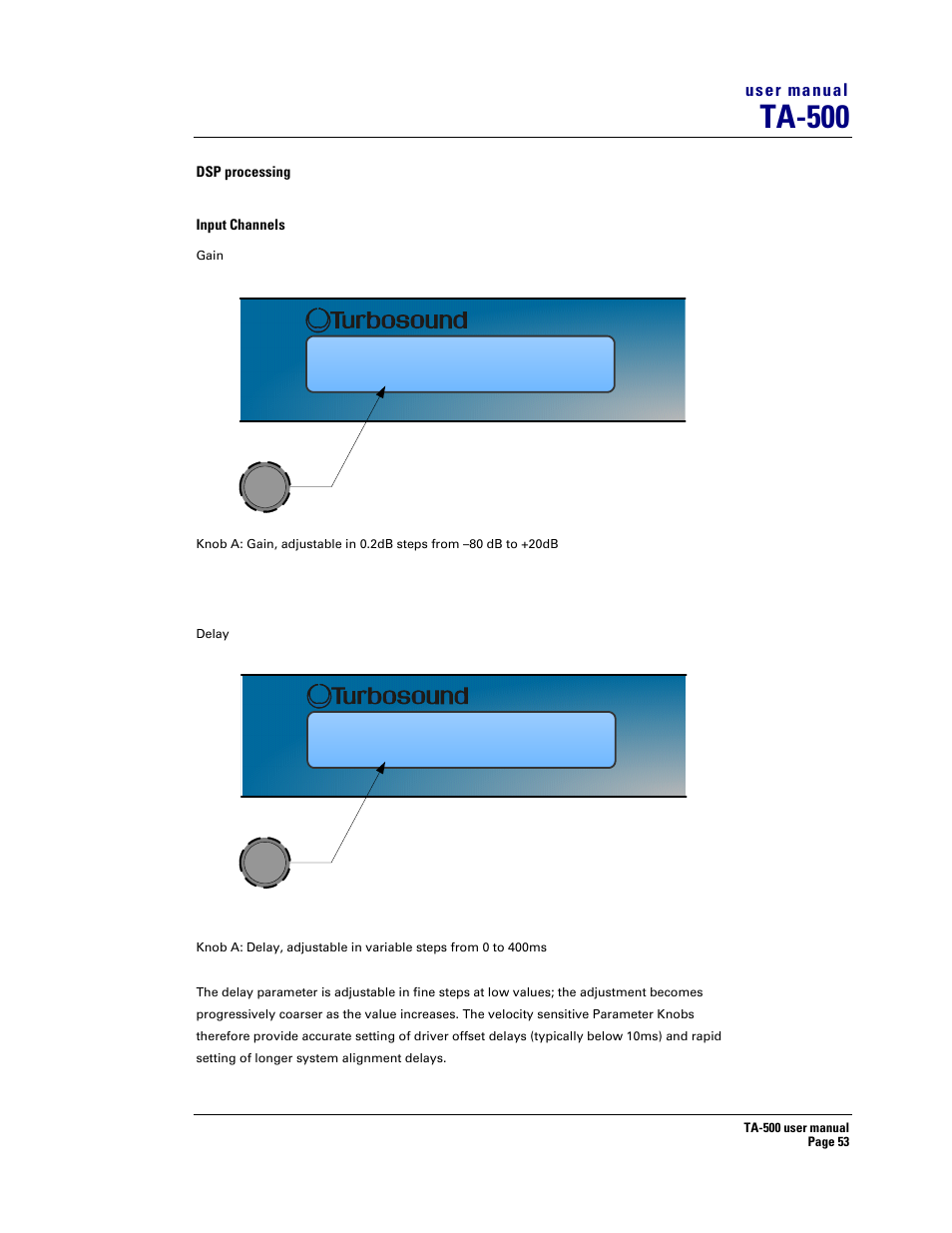 Ta-500 | Turbosound ASPECT TA-500 SYSTEM TA-500HDP User Manual | Page 53 / 73