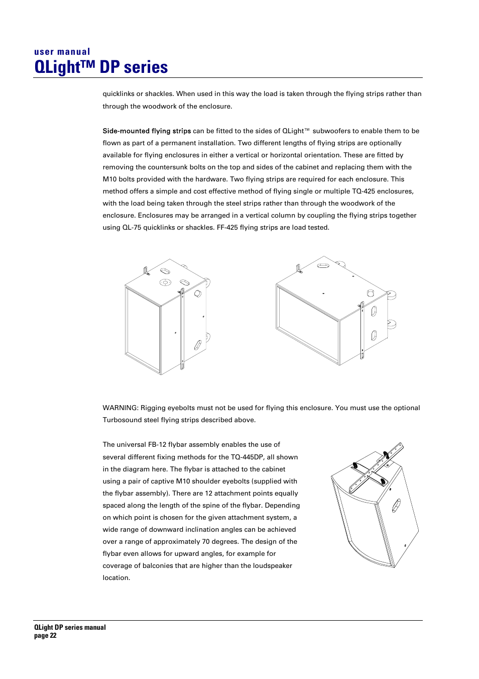 Qlight™ dp series | Turbosound TQ-445DP User Manual | Page 22 / 35