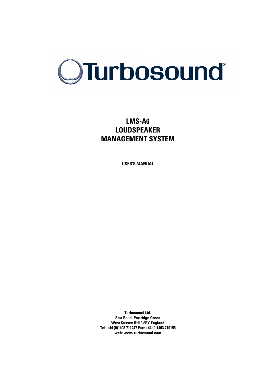 Turbosound LMS-A6 User Manual | 15 pages