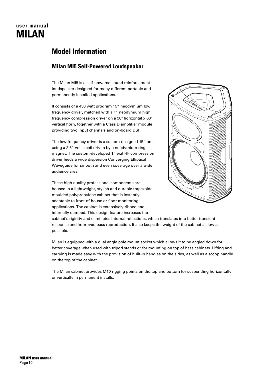 Milan, Model information | Turbosound MILAN MI5 User Manual | Page 10 / 28