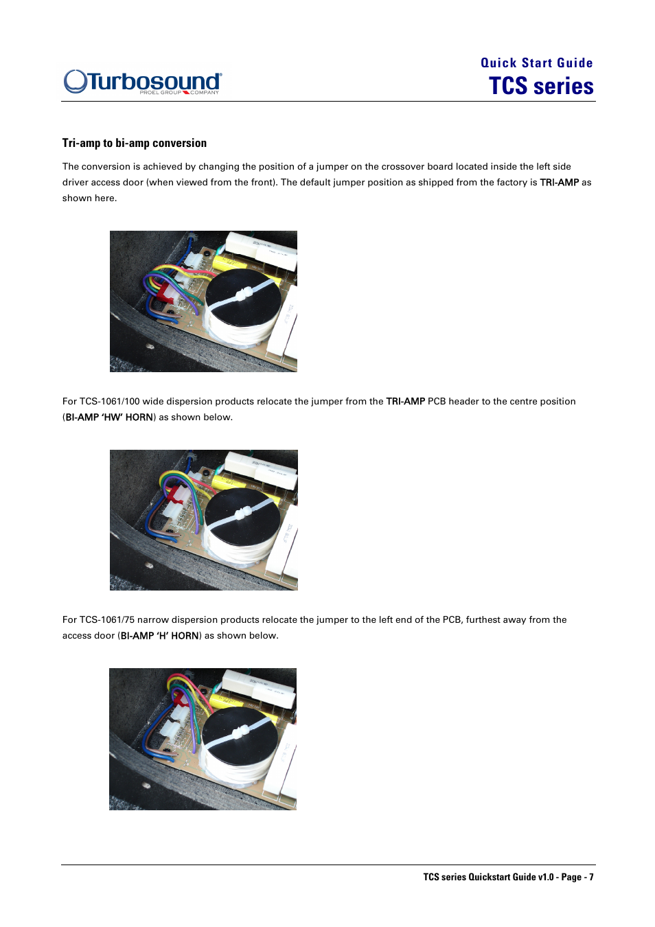 Tcs series | Turbosound QIUCKSTAR AND RIGGING TCS-1061 User Manual | Page 7 / 8