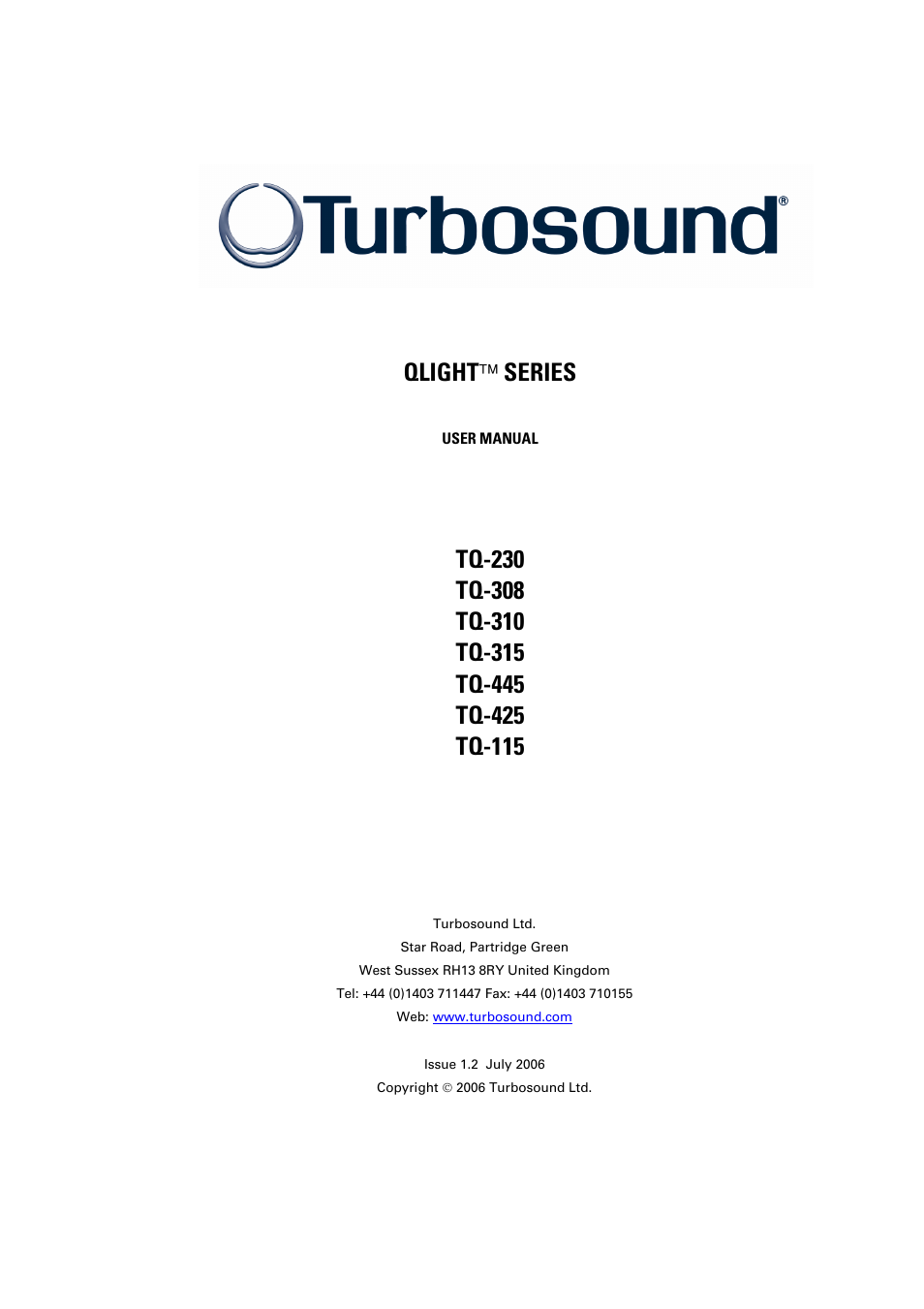 Turbosound TQ-115 User Manual | 29 pages