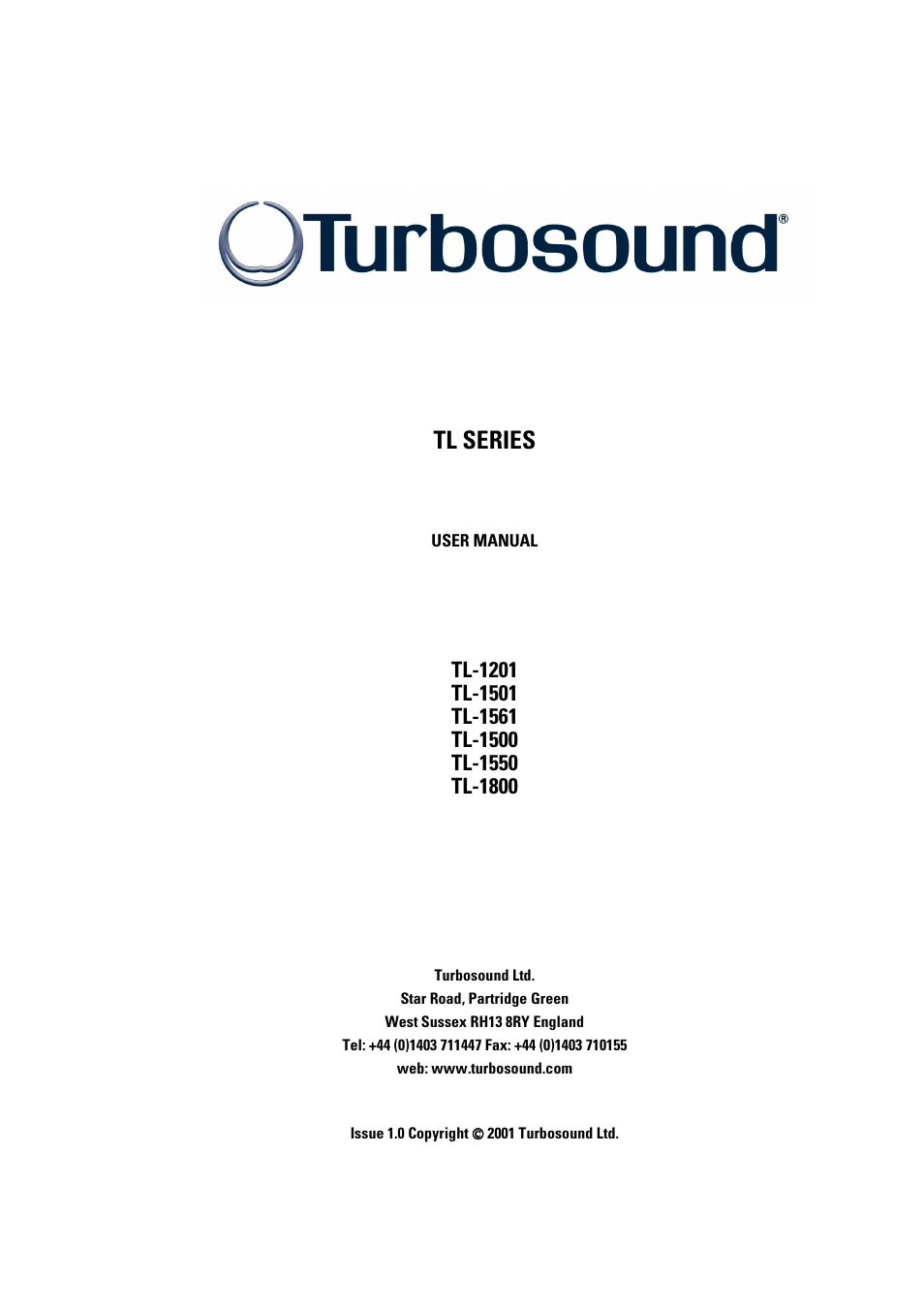 Turbosound TL-1800 User Manual | 20 pages