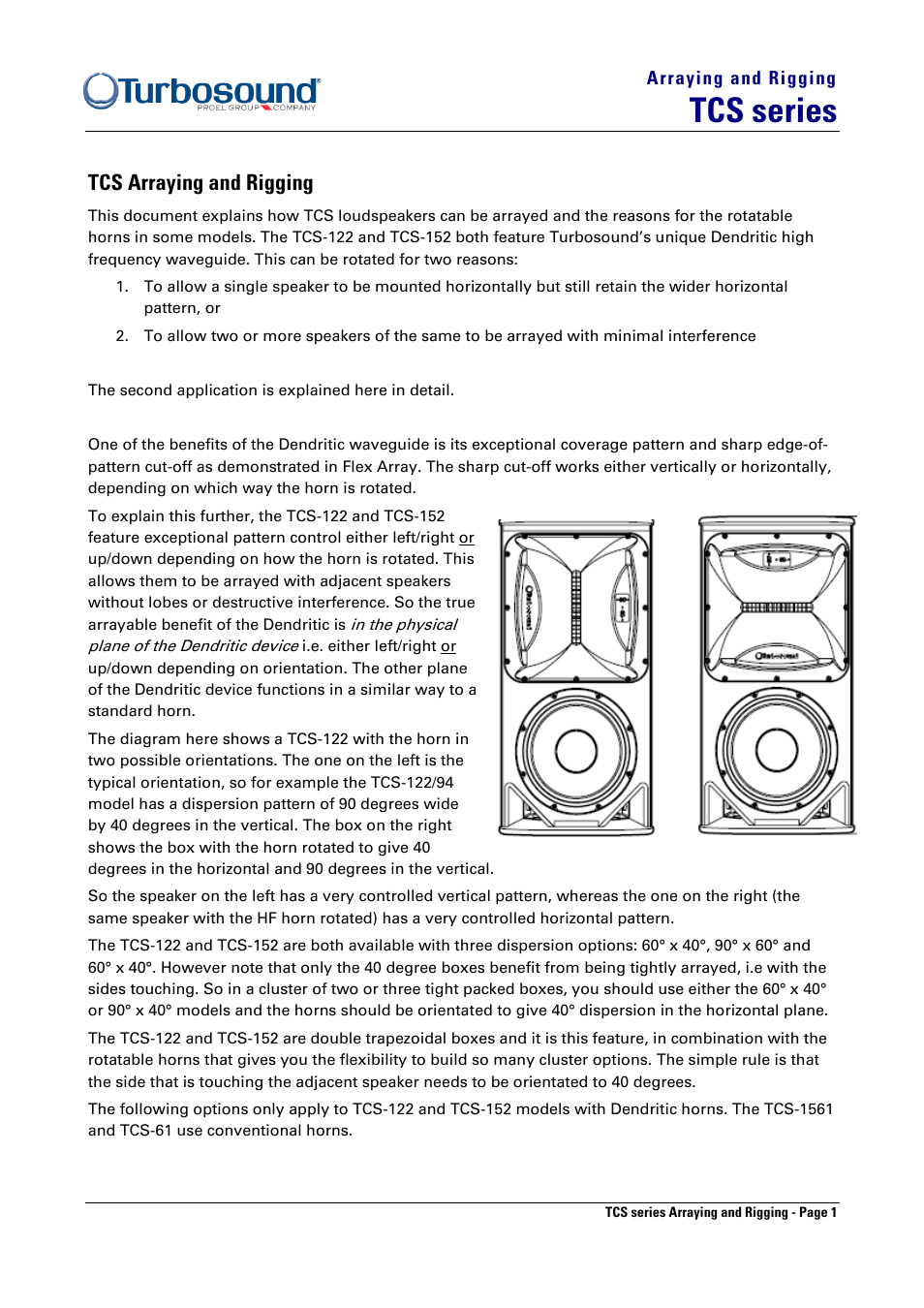 Turbosound TCS-122 User Manual | 8 pages