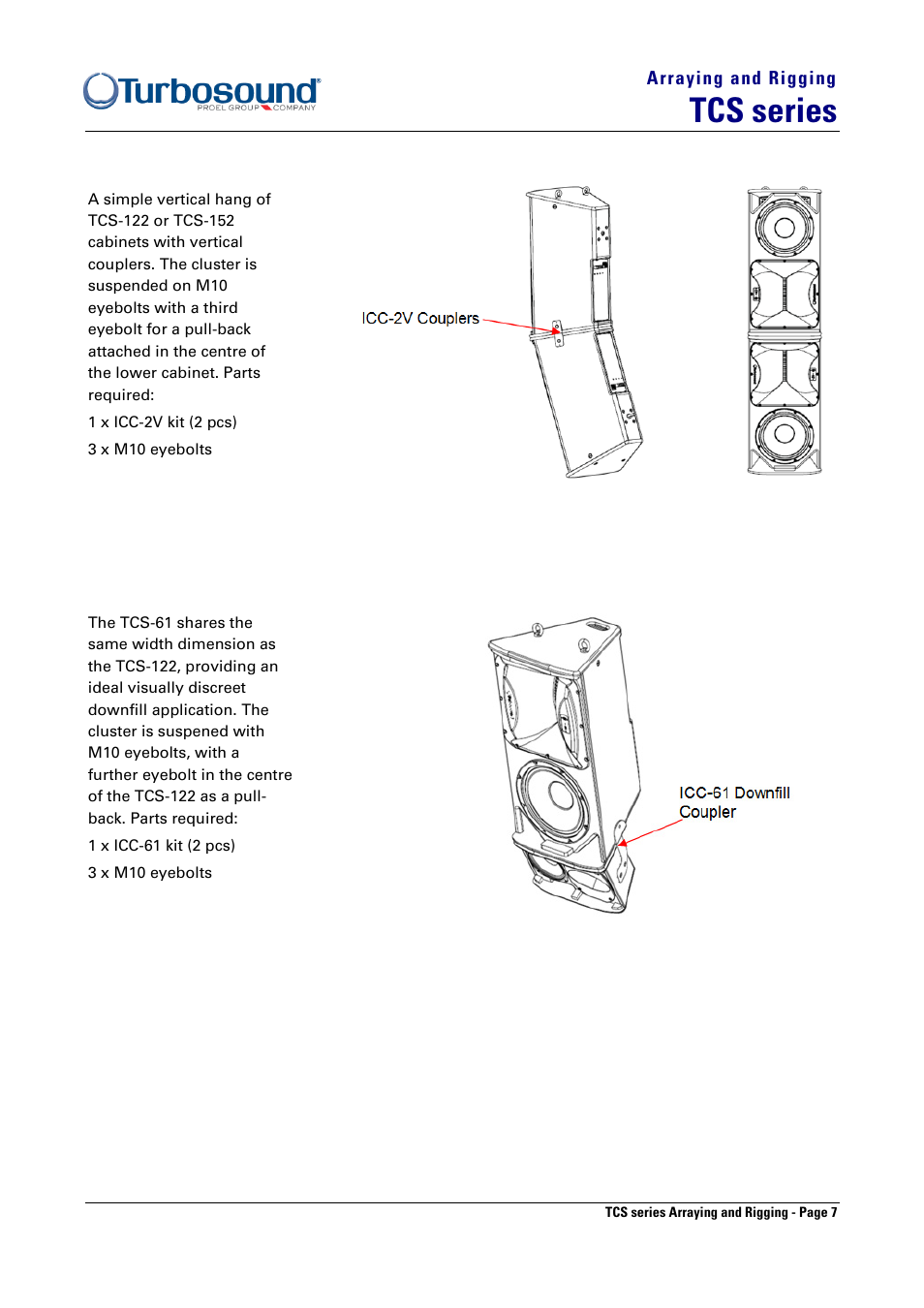 Tcs series | Turbosound TCS-122 User Manual | Page 7 / 8