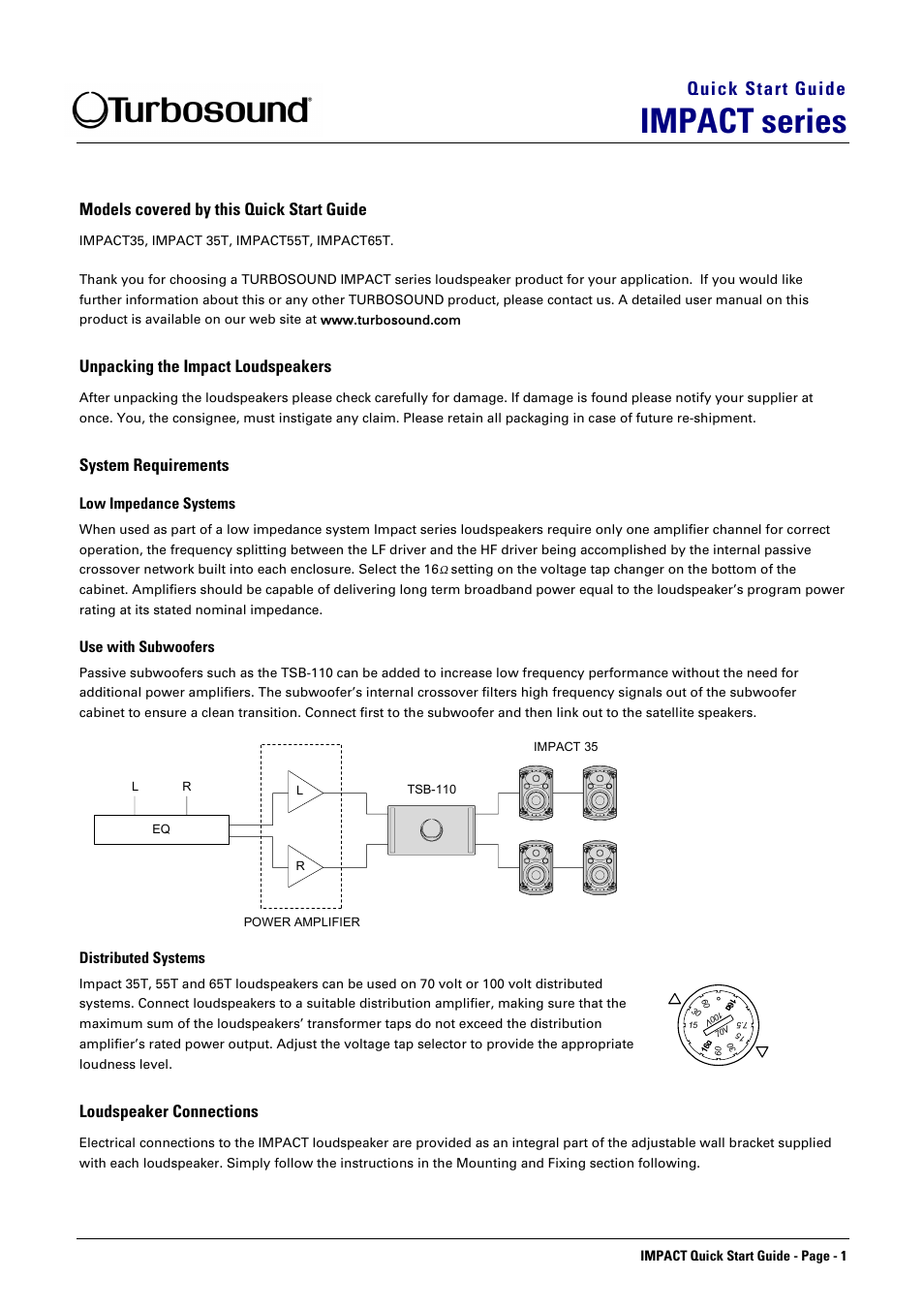 Turbosound IMPACT 65T User Manual | 2 pages